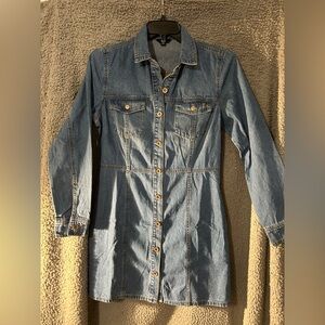 Frye Blue Denim Shirt Dress